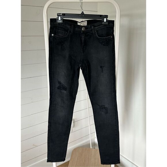 Current/Elliot skinny denim skinny womens 28 black distressed - Picture 1 of 8